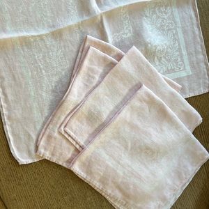 Vintage Pale Pink Jacquard/ Damask Napkins Set of 5